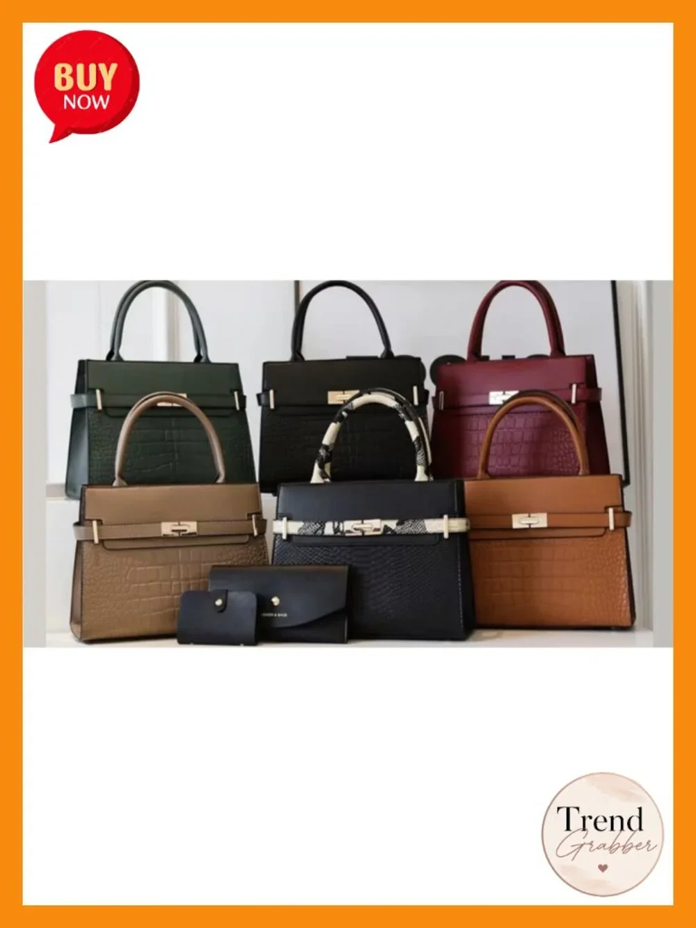 Vegan PU Leather Satchel Handbag – Structured Top Handle Purse with Crossbody